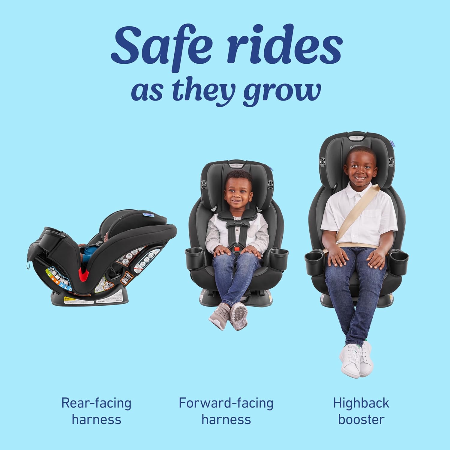 Car Seat - Highback Booster, Forward & Rear Facing Modes, Suitable from Newborn to Preschooler