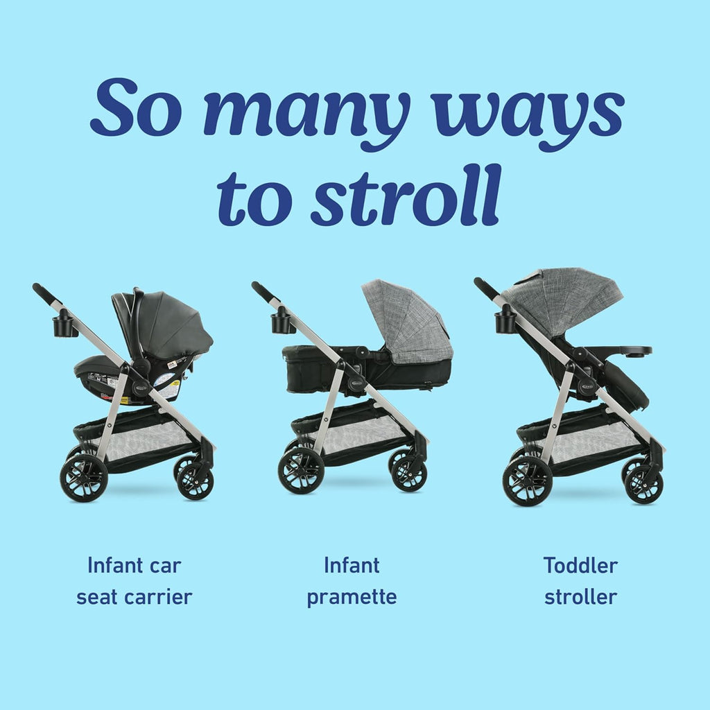 Car Seat and Stroller Combo, Includes SnugRide LX Infant Car Seat and Baby Stroller, 3 Modes: Car Seat Carrier, Pramette, Toddler Stroller