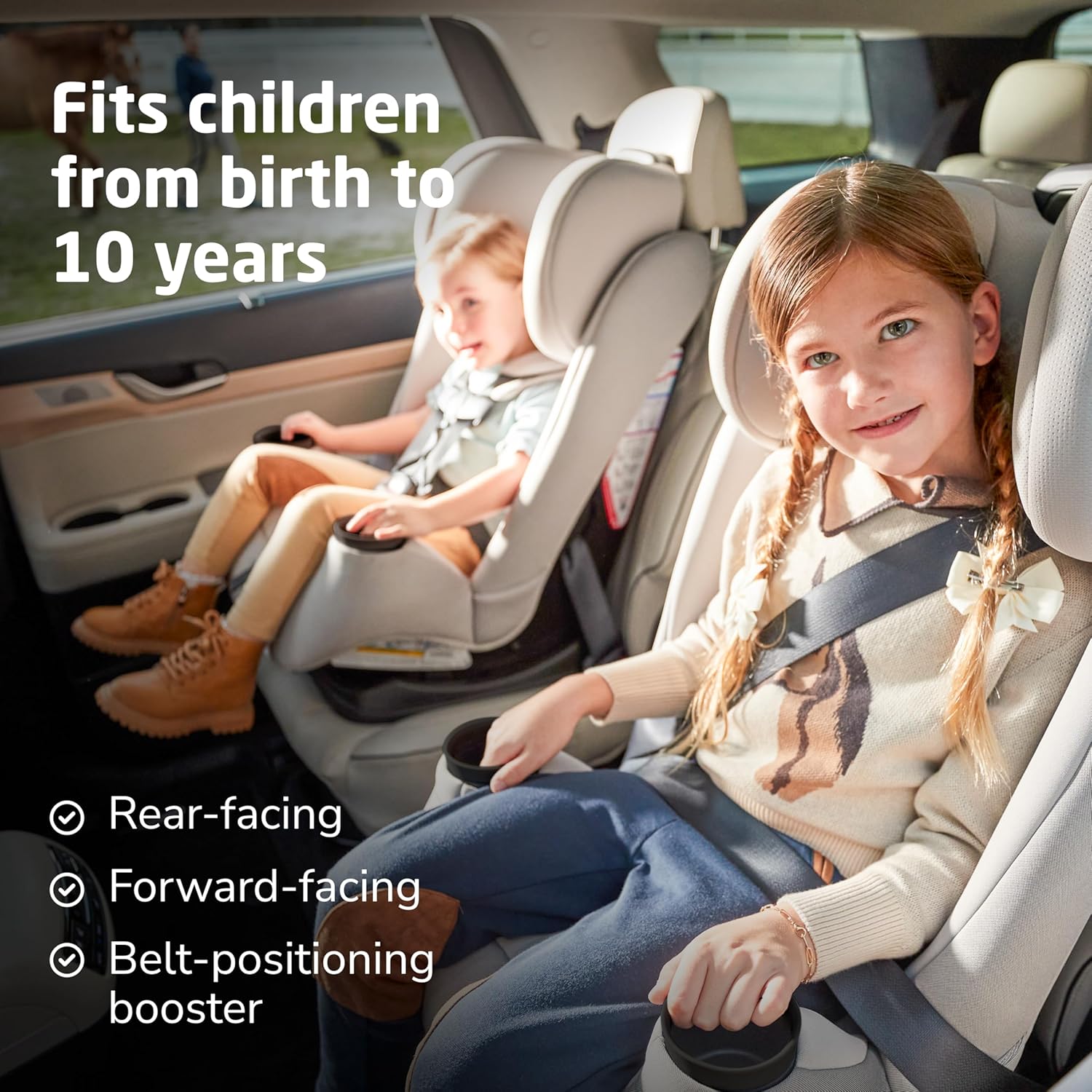 All-in-One Convertible Car Seat, Infant to Toddler Car Seat, Easy-Install Harness, Machine-Washable Cover, 5-100 lbs