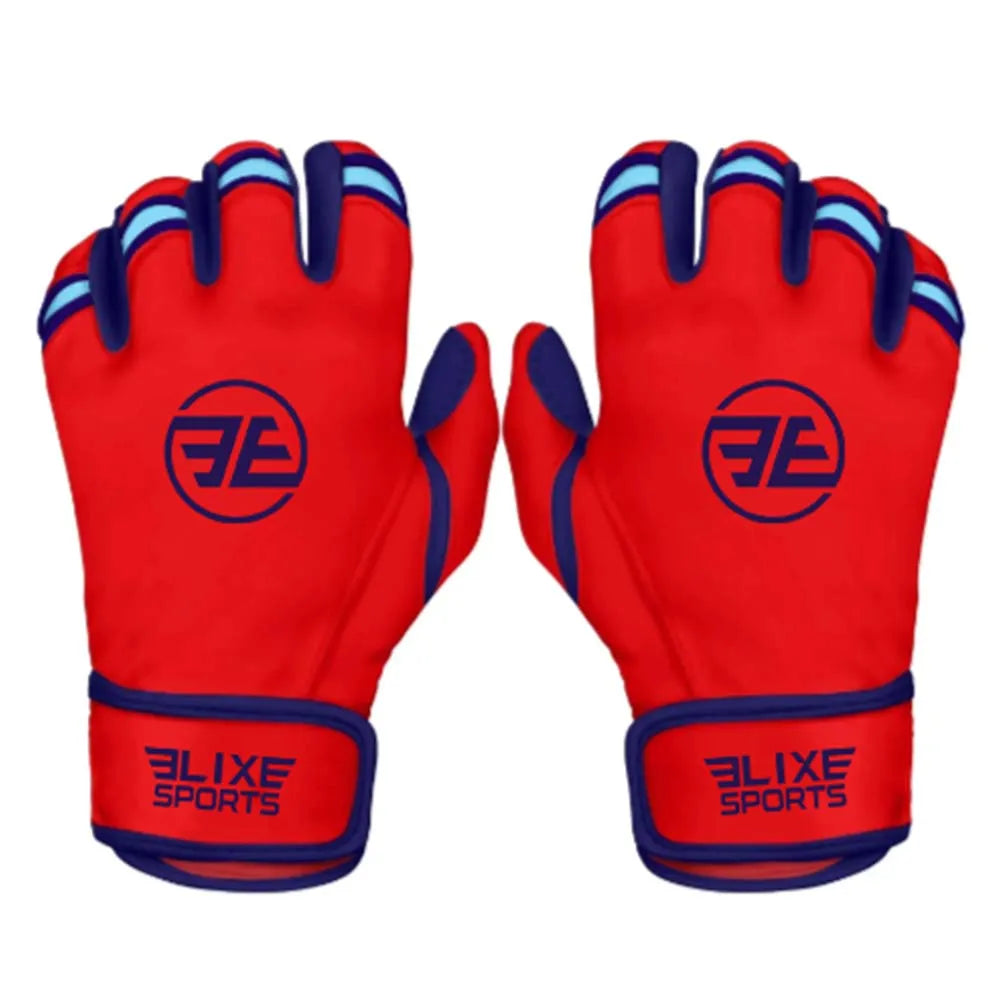 Genuine Leather Baseball Batting Gloves Hook and Loop Closure for Adults