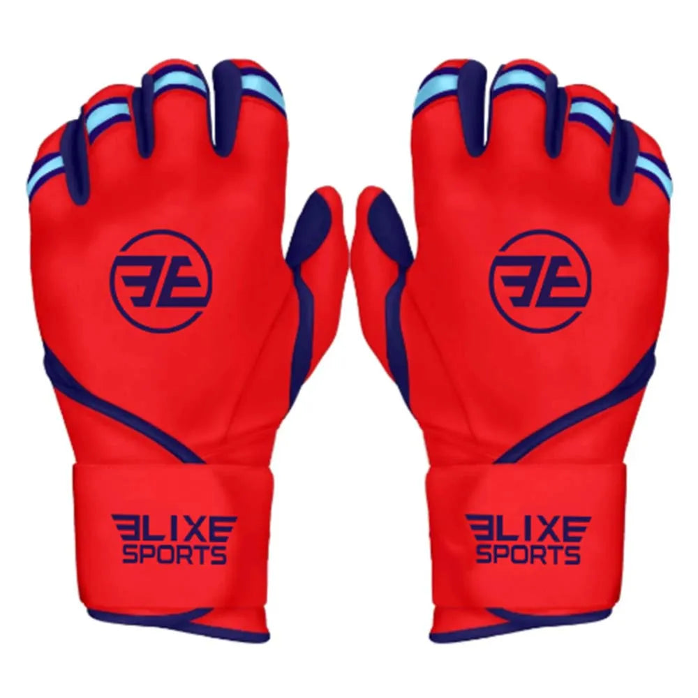 Genuine Leather Baseball Batting Gloves Hook and Loop Closure for Adults