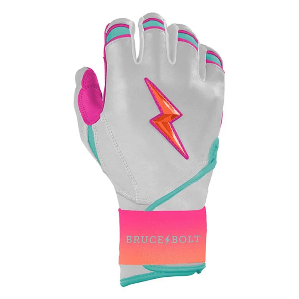 Genuine Leather Baseball Batting Gloves Hook and Loop Closure for Adults