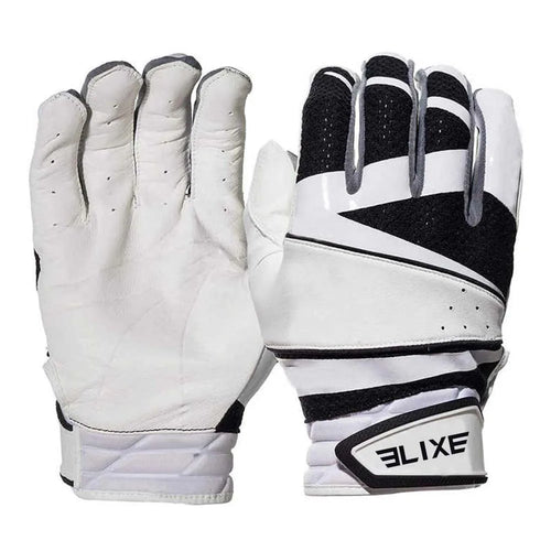 Genuine Leather Baseball Batting Gloves Hook and Loop Closure for Adults