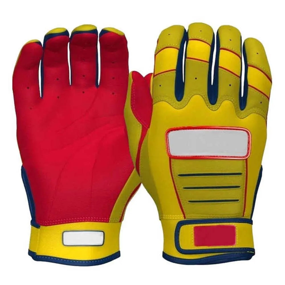 Genuine Leather Baseball Batting Gloves Hook and Loop Closure for Adults