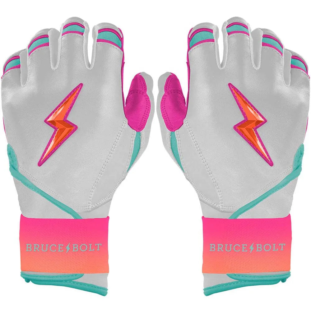 Genuine Leather Baseball Batting Gloves Hook and Loop Closure for Adults