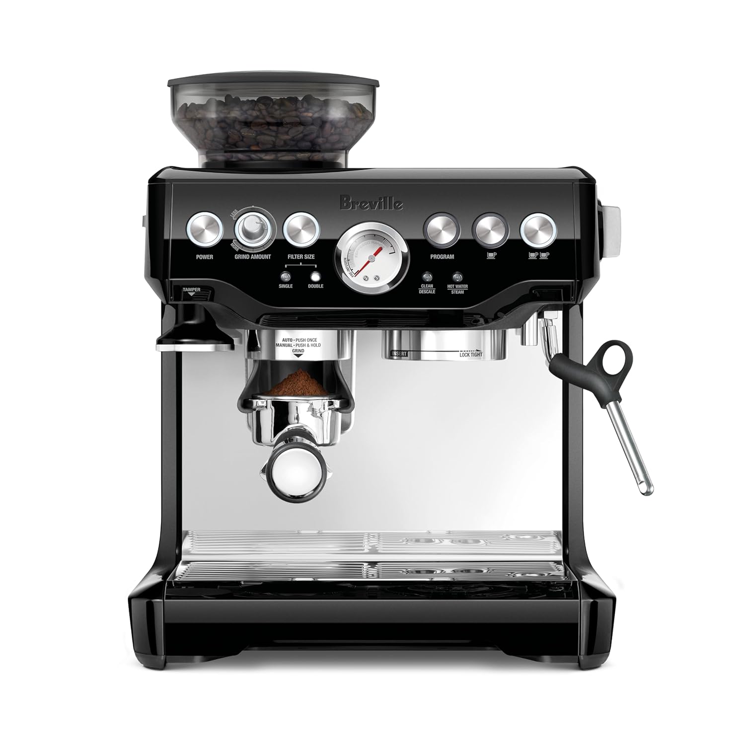 Breville BES880BSS Barista Touch Espresso Machine, Brushed Stainless Steel | Pull barista-quality espresso shots, lattes and cappuccinos at home with semi-automatic coffee maker with built-in grinder