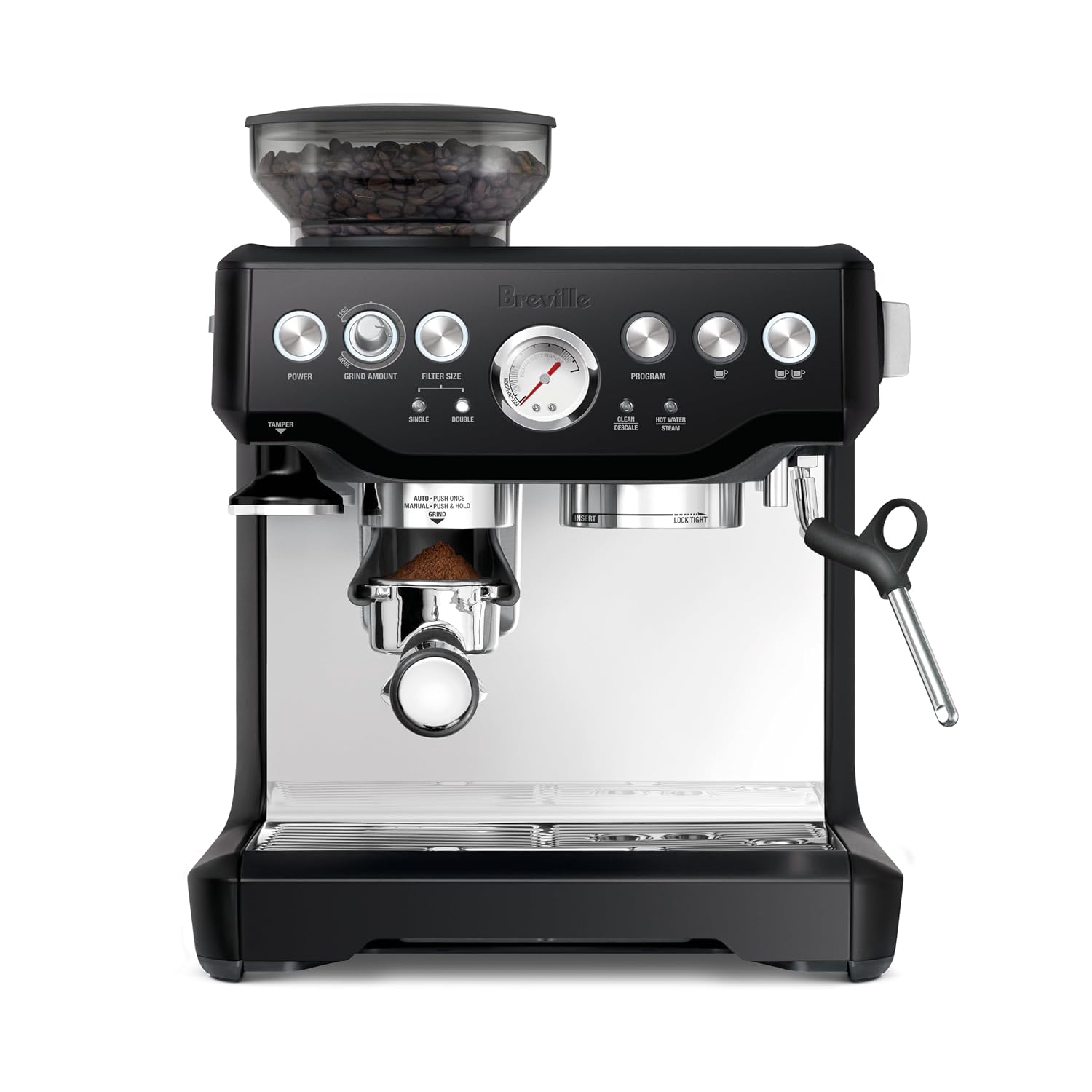 Breville BES880BSS Barista Touch Espresso Machine, Brushed Stainless Steel | Pull barista-quality espresso shots, lattes and cappuccinos at home with semi-automatic coffee maker with built-in grinder